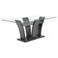 Crown Mark Camelia Dining Table in Black and Clear - Table Only, , large