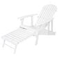 Hearth and Haven Maliu Outdoor Folding Adirondack Chair with Extendable Leg in White, , large