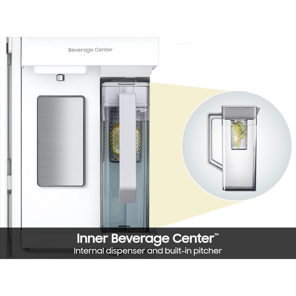 Samsung 28.9 Cu. Ft. Bespoke 4-Door French Door Refrigerator with Inner Beverage Center &amp; FlexZone Drawer in Stainless Steel, , large