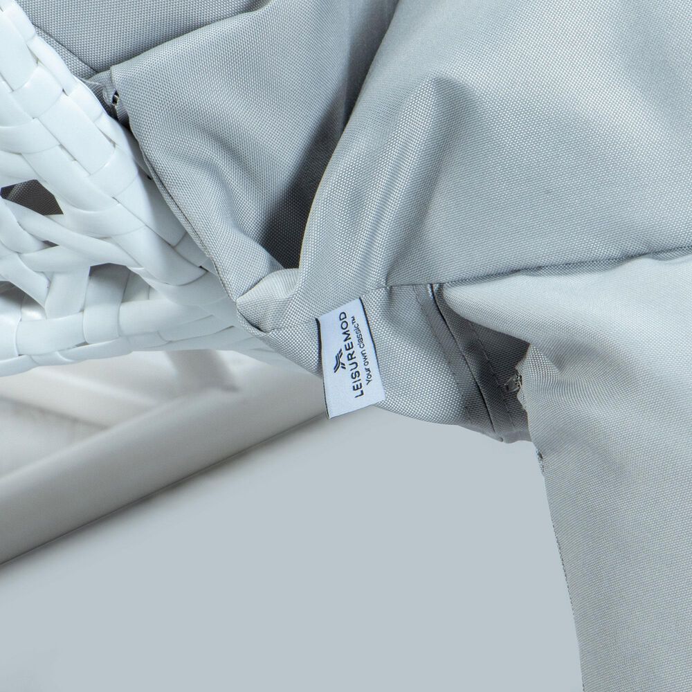 Leisuremod 2-Seat Hanging Egg Swing Chair with Light Grey Cushion in White, , large