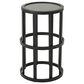 Hearth and Haven Outdoor Round Metal Side Table with Open Slat Frame in Black and Grey, , large