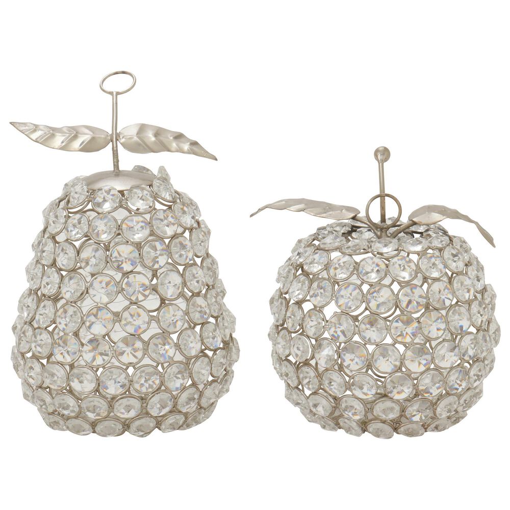 Maple and Jade Pear & Apple Decor in Silver (Set of 2), , large