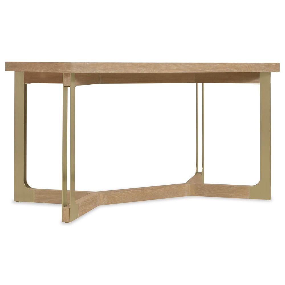 Hooker Furniture Banyon Bay Gathering Dining Table in Desert Oak and Brushed Brass - Table Only, , large