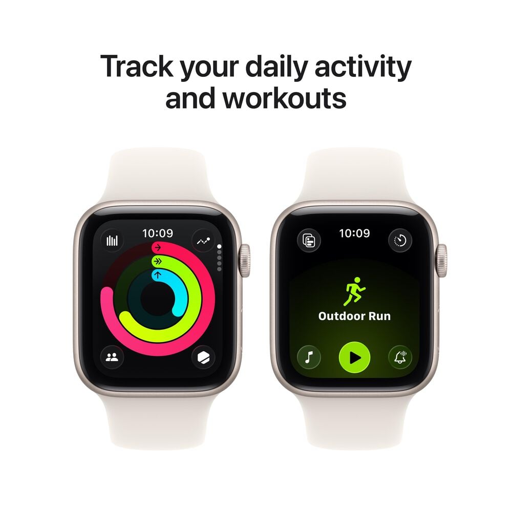 Apple Watch SE 3 &#40;GPS&#41; 44mm Starlight Aluminum Case with Starlight Sport Band - M/L - Starlight - &#40;2025&#41;&#40;Pre-Order&#41;, , large