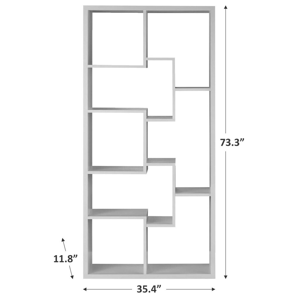 Furniture of America Zayas 12-Shelf Bookcase in White, , large