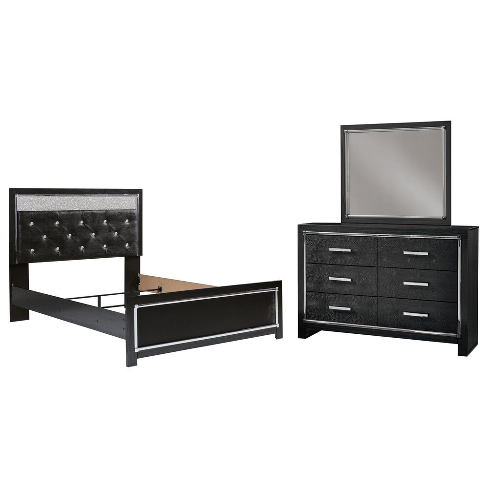 Ashley Kaydell 3-Piece Queen Upholstered Bed Set in Black and Dark Gray, , large