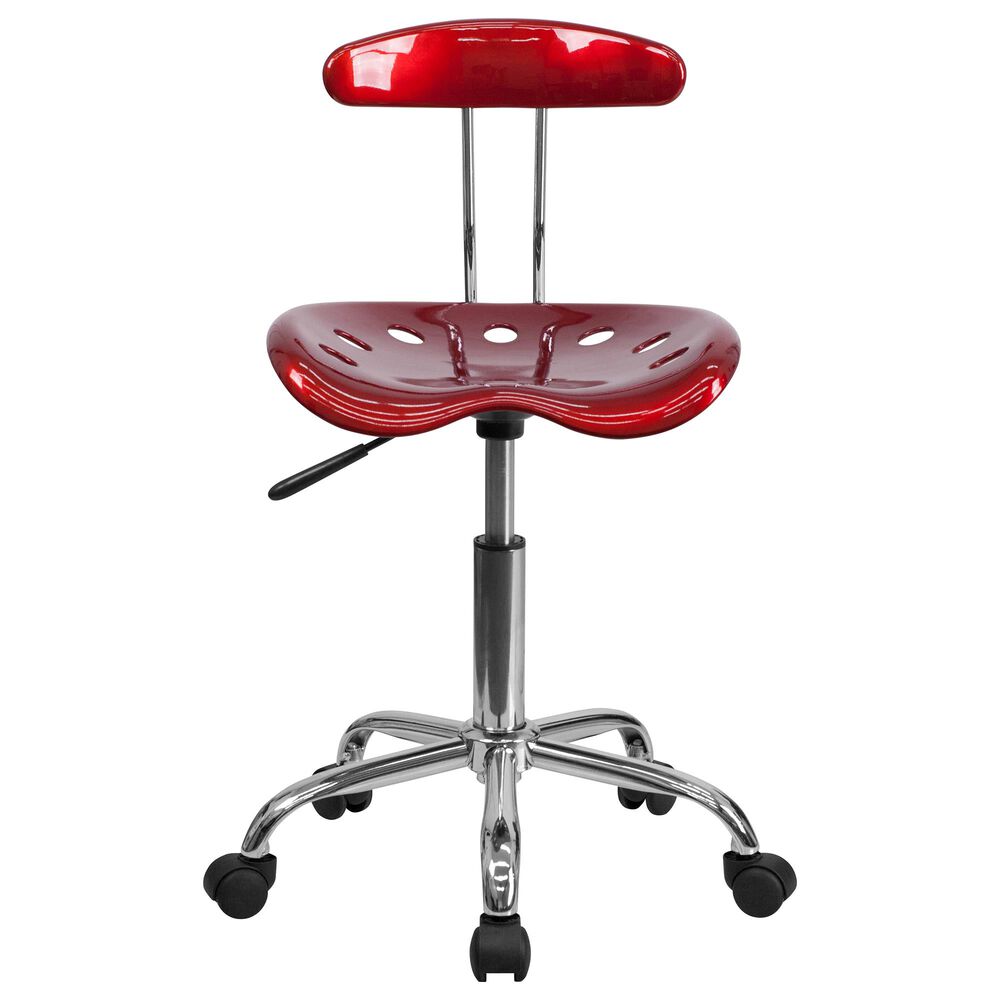 Flash Furniture Vibrant Swivel Task Chair in Red, , large