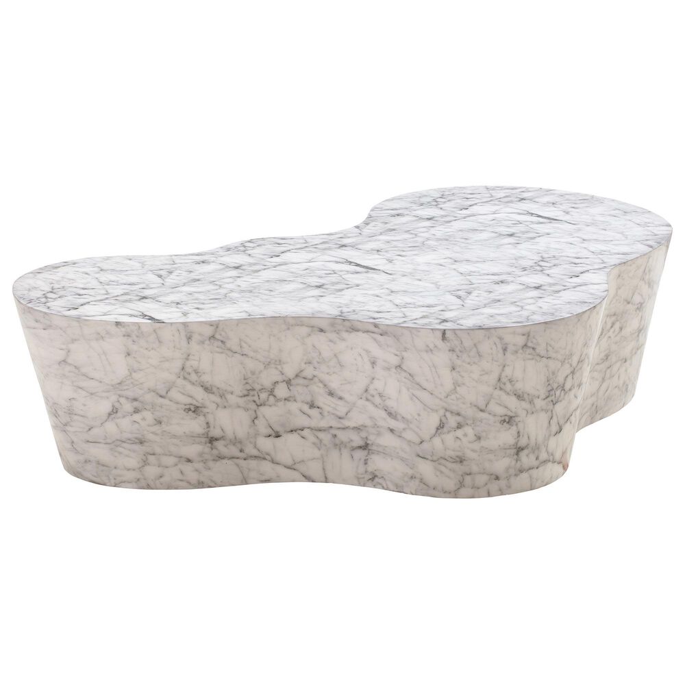 Tov Furniture Slab Marble Coffee Table in White NFM