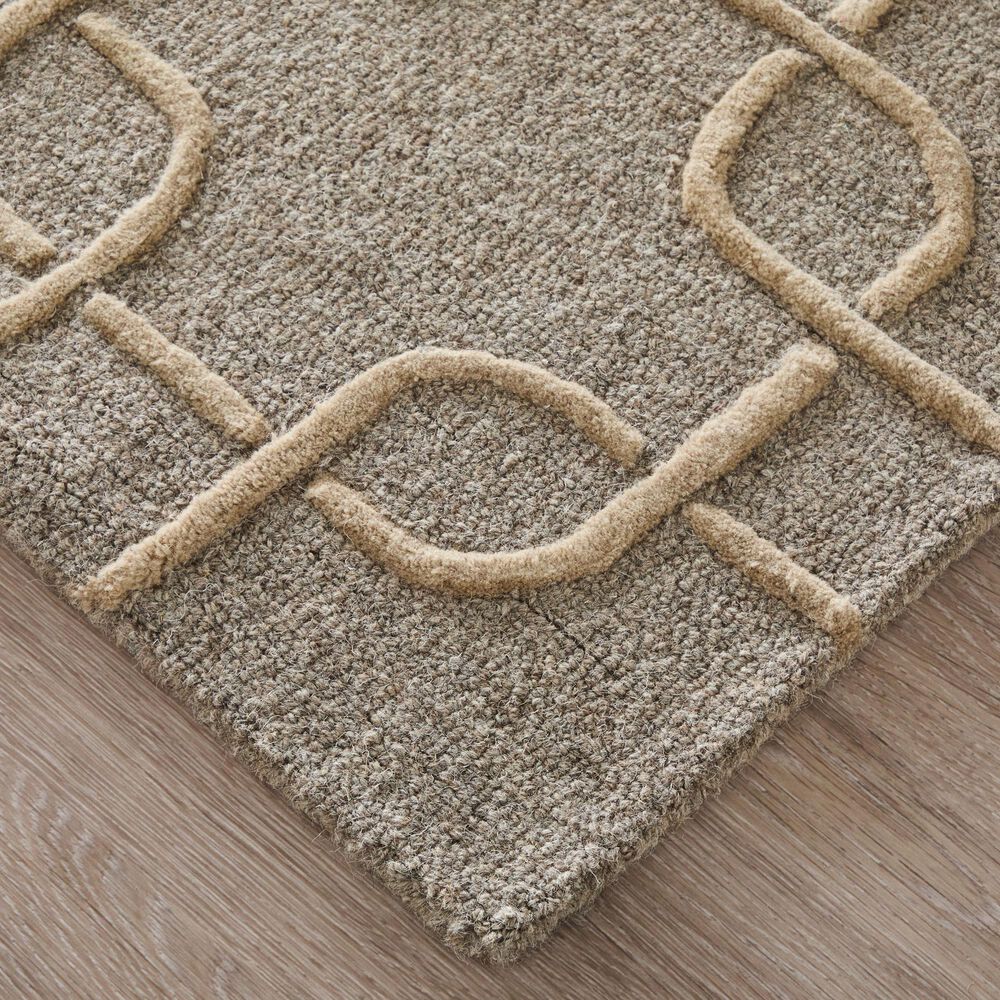 Feizy Kimball Gray, Taupe and Tan 3&#39;6&quot; x 5&#39;6&quot; Area Rug, , large