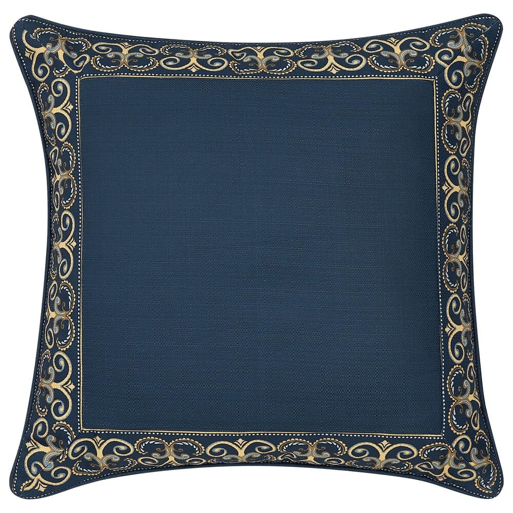 J. Queen New York Messina 26" Square Euro Pillow Sham in Navy and Gold, , large