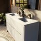 Lexora Home Lafarre 60" Double Bathroom Vanity in White with 2 cm White Cultured Marble Top and Rectangular Sinks, , large