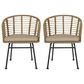 Hearth and Haven Randy Outdoor Arm Chair with Tub-Shaped Structure in Beige (Set of 2), , large