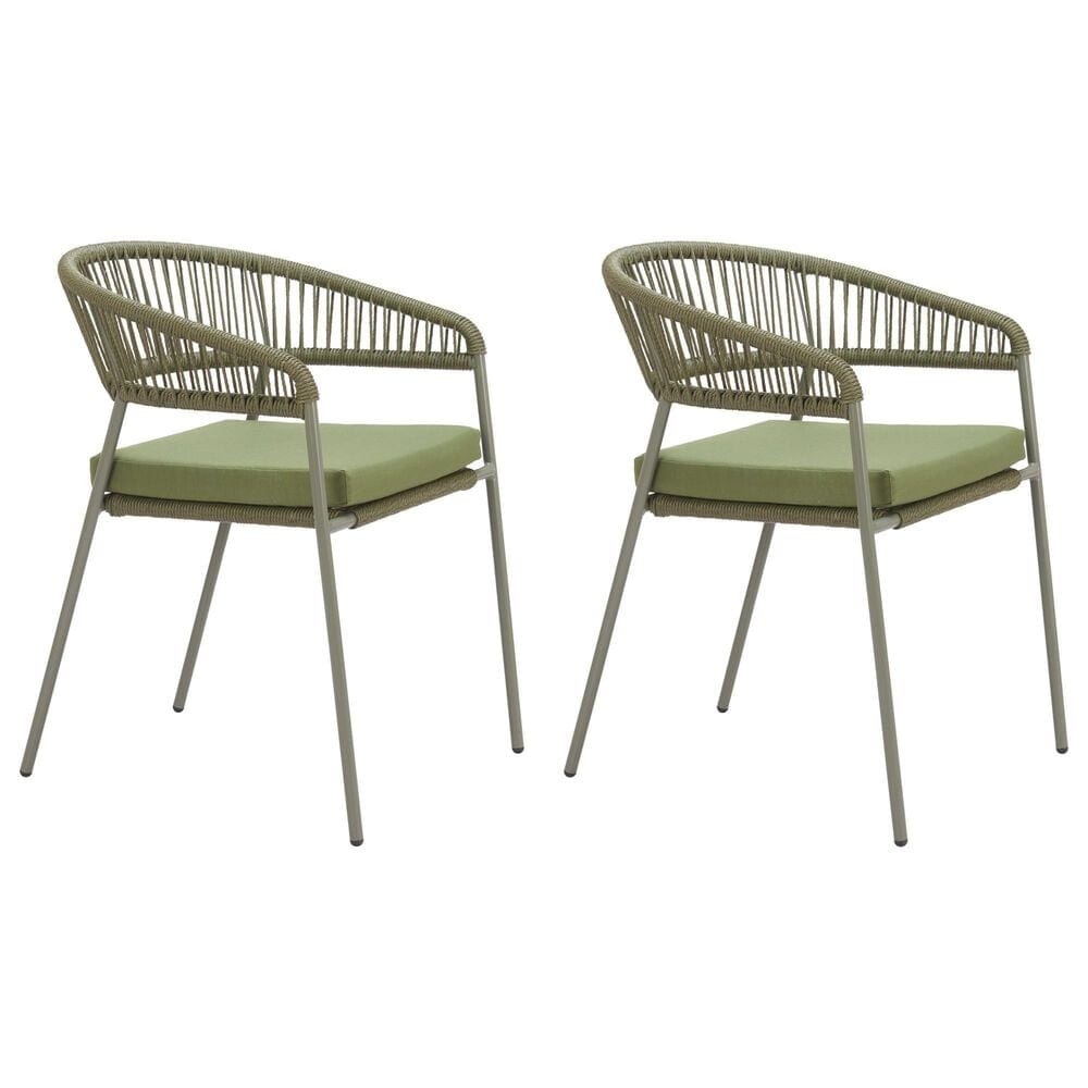 Zuo Modern Skye Outdoor Dining Chair in Green (Set of 2), , large