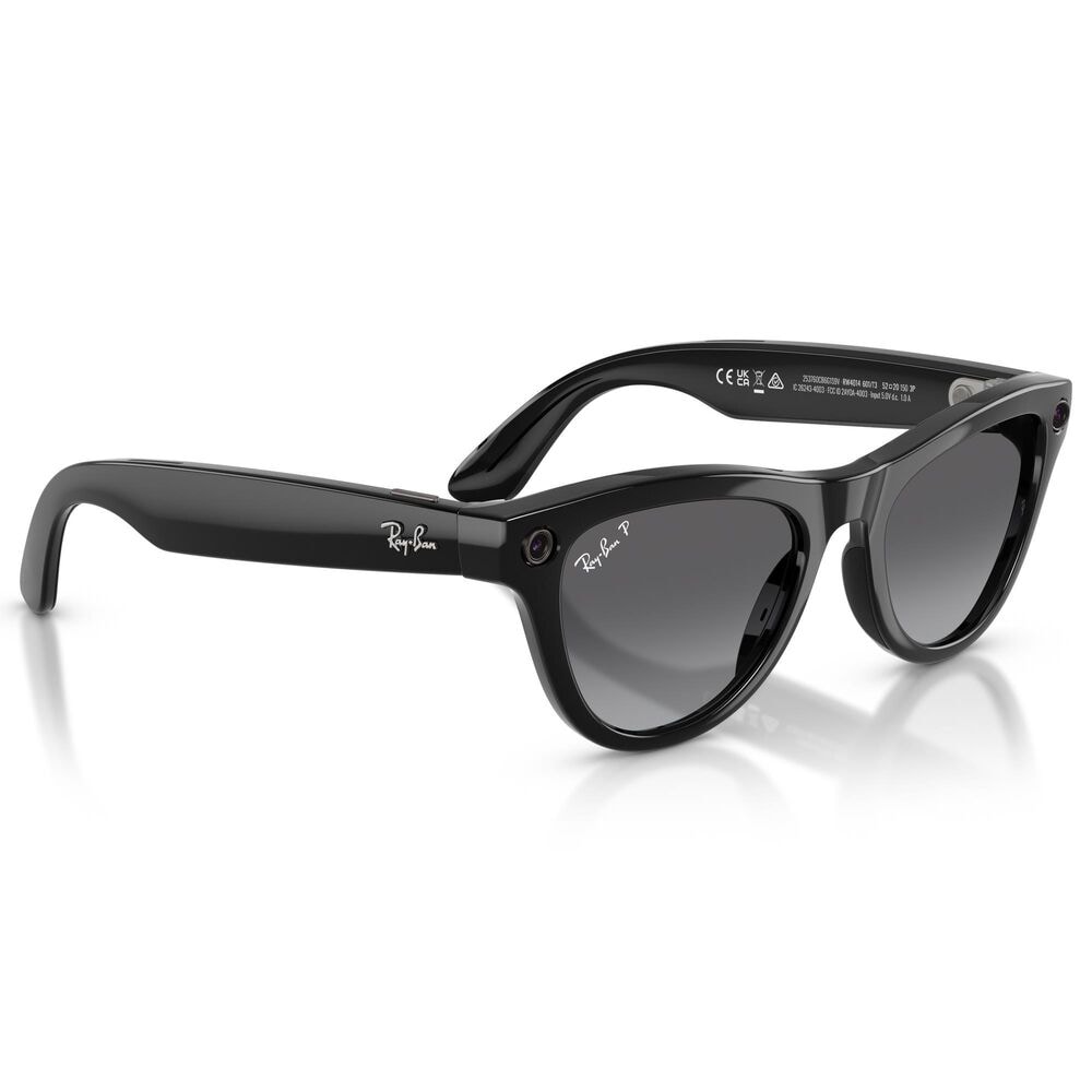 Rayban Glasses Skyler Gen 2 Sunglasses with Polarized Gradient Graphite Lenses in Shiny Black, , large
