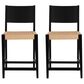 Linon Home Decor Cadence Counter Stool in Matte Black and Natural (Set of 2), , large