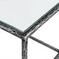 Furniture of America Lalia End Table with Tempered Glass Top and Open Storage Shelf in Gun Metal, , large