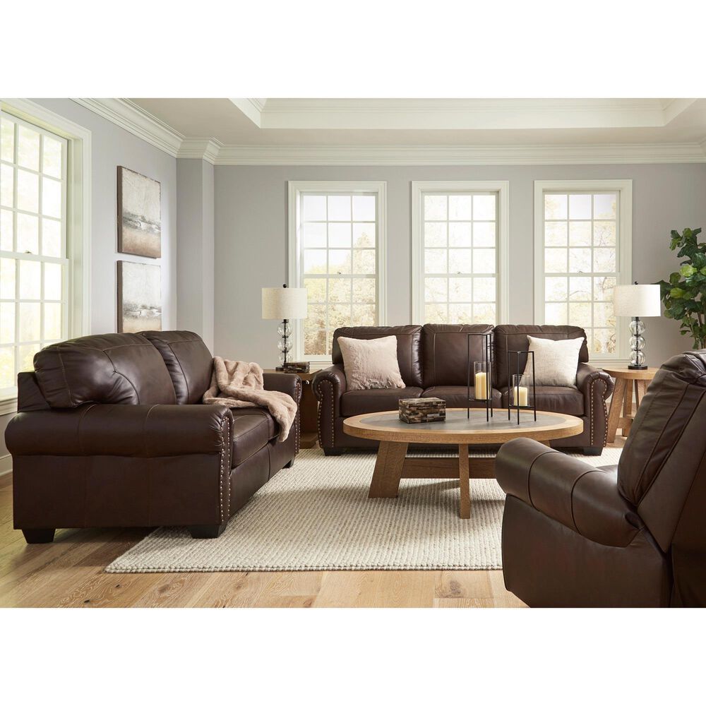 Ashley Colleton 3-Piece Stationary Living Room Set with Rocker Recliner in Dark Brown, , large