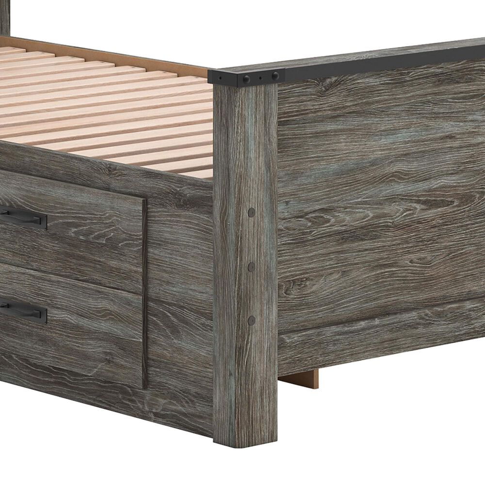 Ashley Frandern Twin Bookcase Bed with Storage in Warm Gray, , large