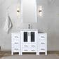 Lexora Home Volez 48" Single Bathroom Vanity in White with White Ceramic Top and Rectangular Sink, , large