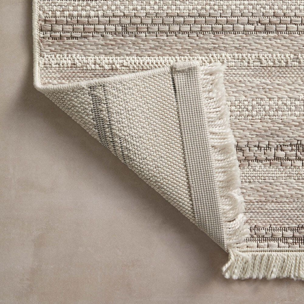 Amber Lewis x Loloi Malibu MAB-02 2&#39;3&quot; x 10&#39; Ivory and Dove Indoor/Outdoor Runner, , large