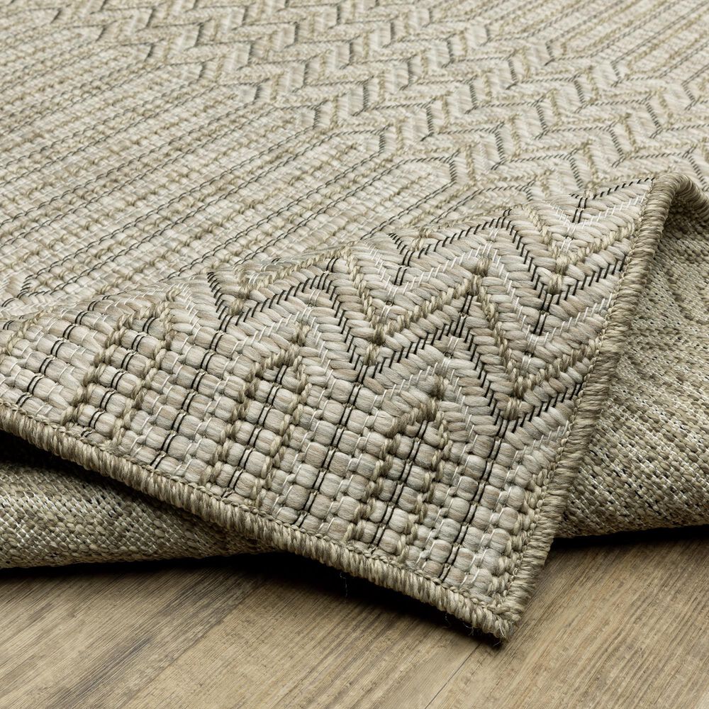 Oriental Weavers Tortuga TR09A 1&#39;10&quot; x 7&#39;6&quot; Beige and Black Runner, , large