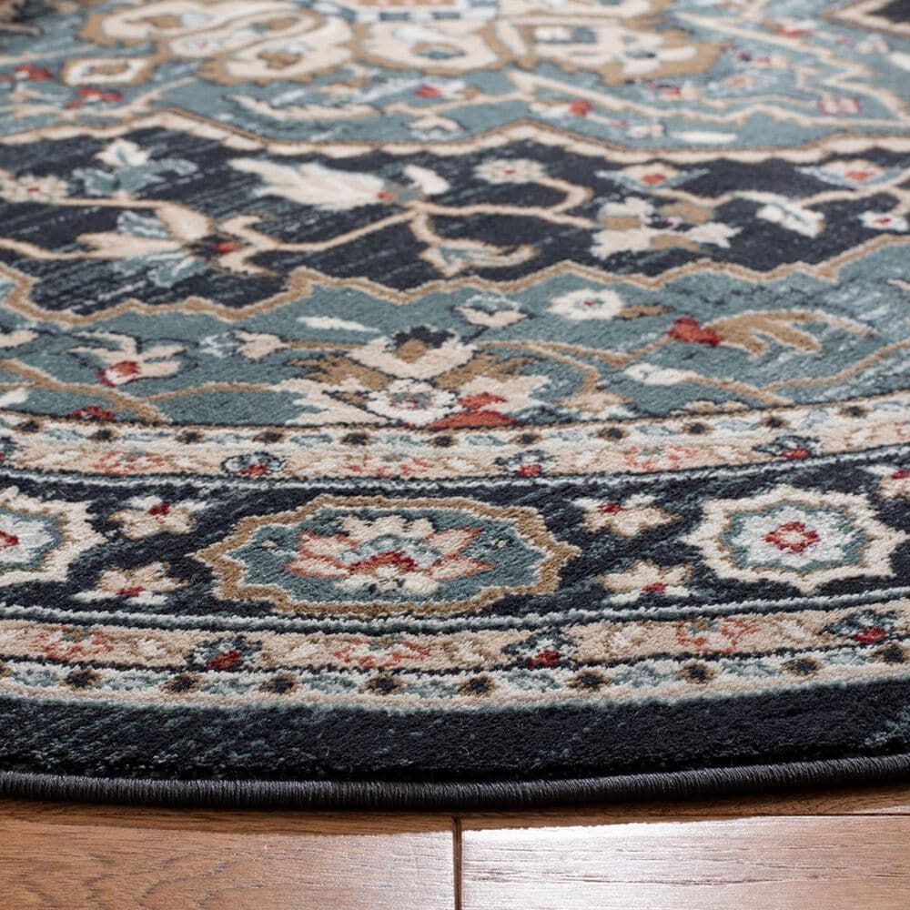 Safavieh Lyndhurst 7&#39; Round Anthracite and Teal Area Rug, , large