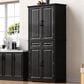 HOMLUX 71" Tall Kitchen Pantry Cabinet with 3 Pull Out Cabinet Organizers, Farmhouse Embossed Texture Storage Cabinet with 6 Door Shelves, 2 Drawers, Freestanding Cupboard for Kitchen, Dining Room Black, , large