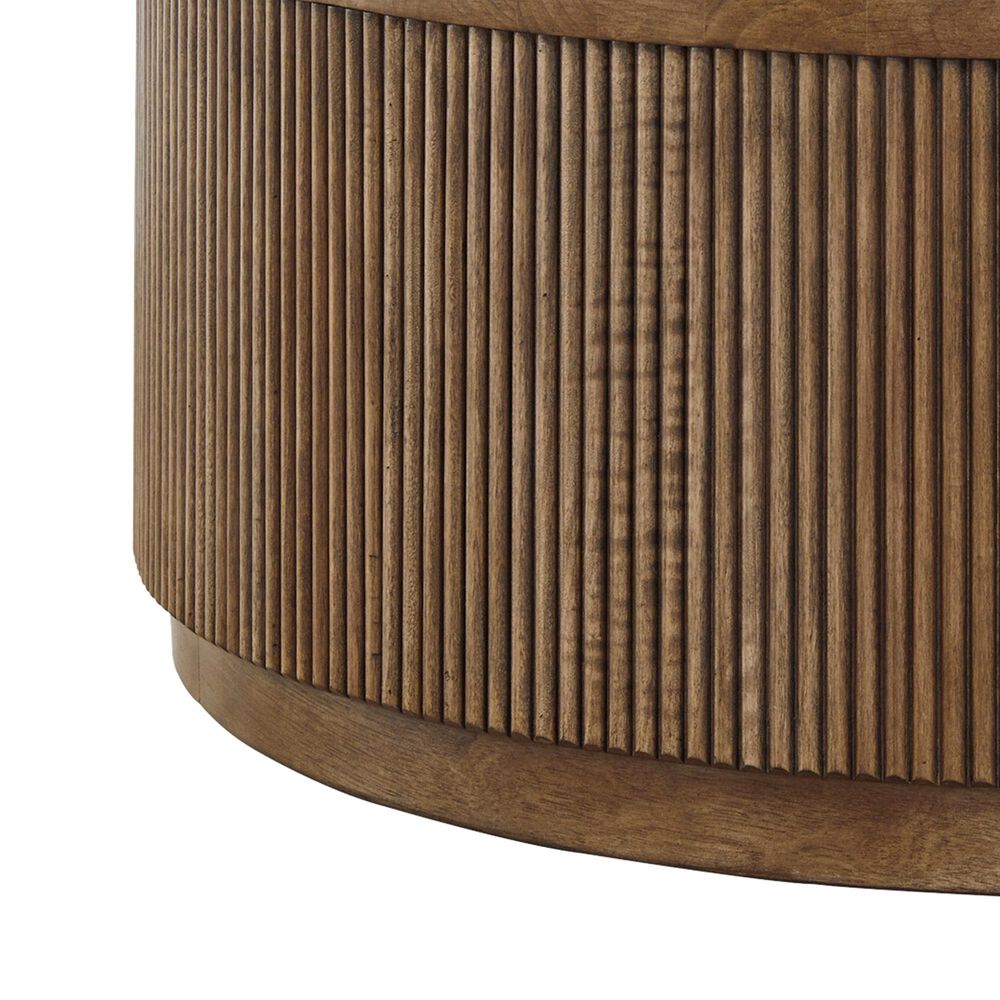 Ashley Hadonna Round Coffee Table in Light Brown, , large