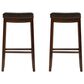 Linon Home Decor Claridge Bar Stool with Brown Cushion in Dark Brown (Set of 2), , large