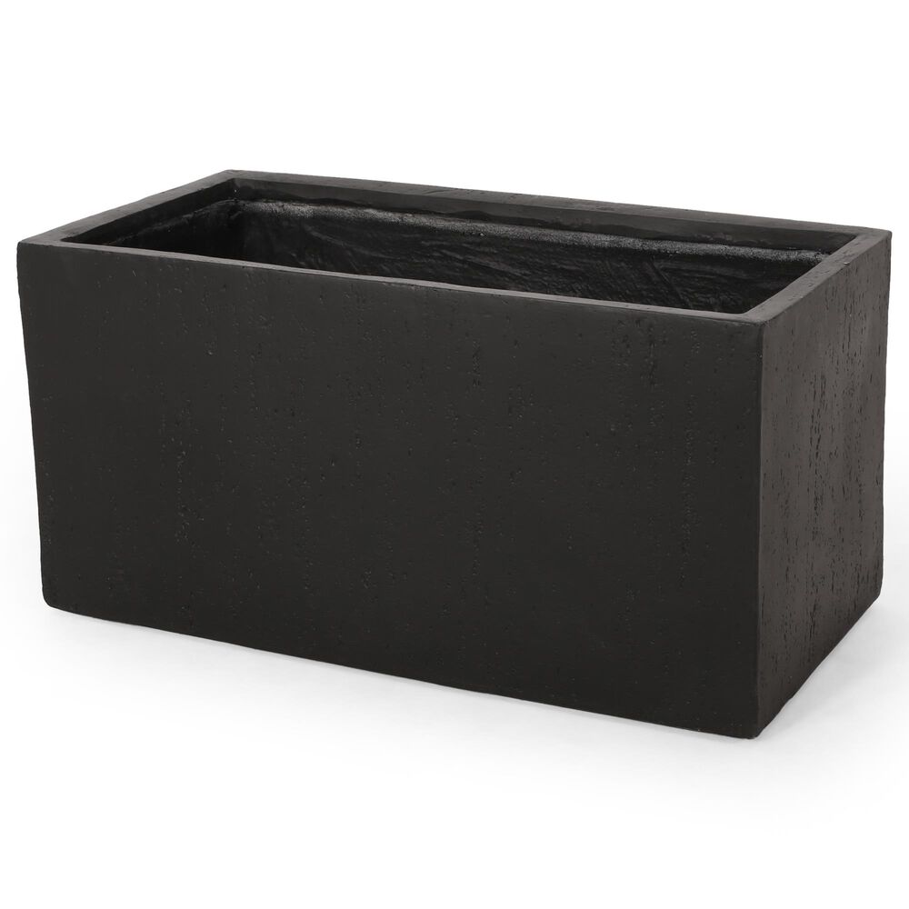 Hearth and Haven Outdoor Rectangular Planter Box in Black, , large