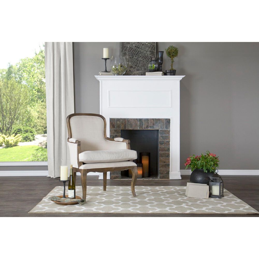 Baxton Studio Napoleon Accent Chair in Beige, , large
