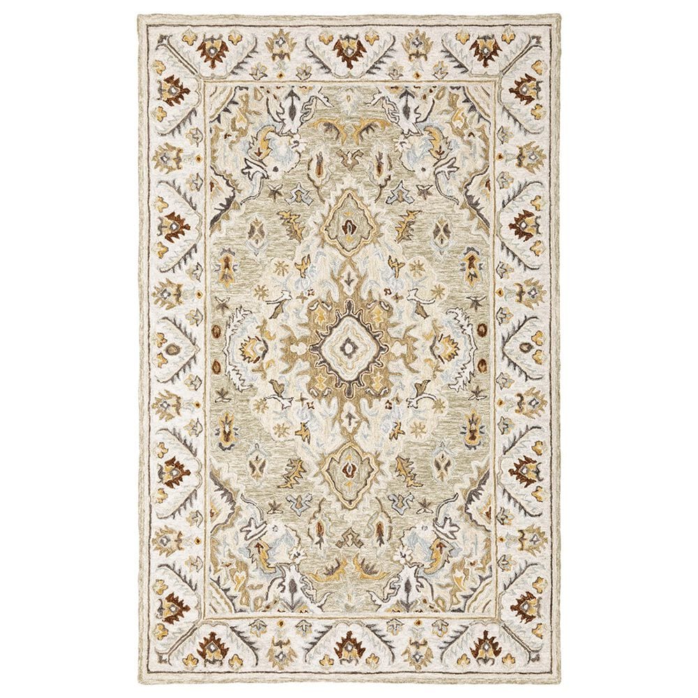 Oriental Weavers Alfresco Medallion 28403 10" x 13" Ivory Area Rug, , large