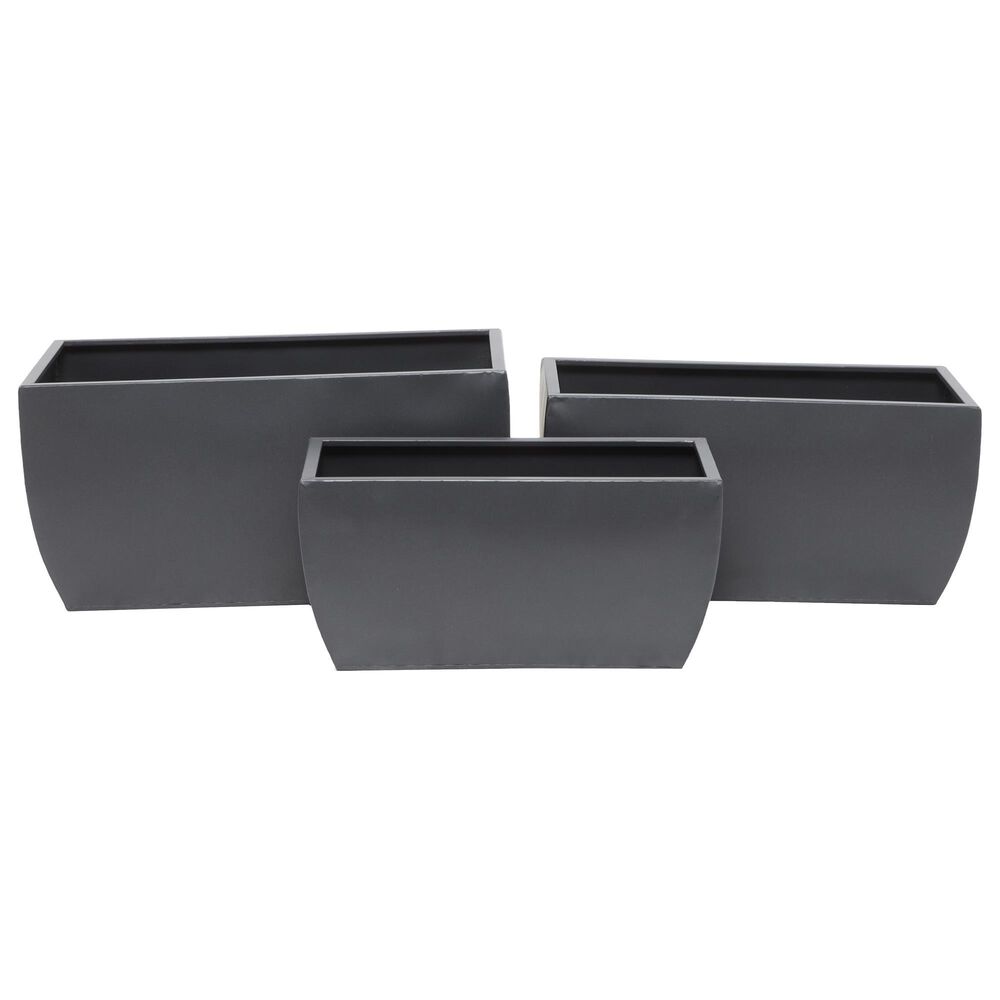 Maple and Jade 10" x 20" Box Planter in Gray (Set of 3), , large