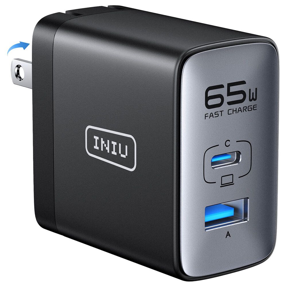 INUI Leopard 65W Fast Charging Wall Charger in Black, , large