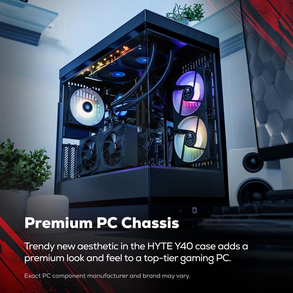 iBUYPOWER Y40 Gaming Desktop PC | AMD Ryzen 7 7800X3D - 32GB RAM - NVIDIA GeForce RTX 5080 Graphics - 1TB SSD in Black, , large