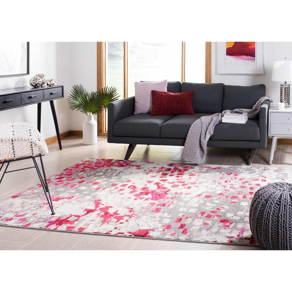 Safavieh Madison MAD425R 6&#39; x 9&#39; Grey and Red Area Rug, , large