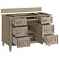 James Martin Vanities Lorelai 48" Single Vanity in Whitewashed Oak with 3 cm Arctic Fall Solid Surface Top, , large