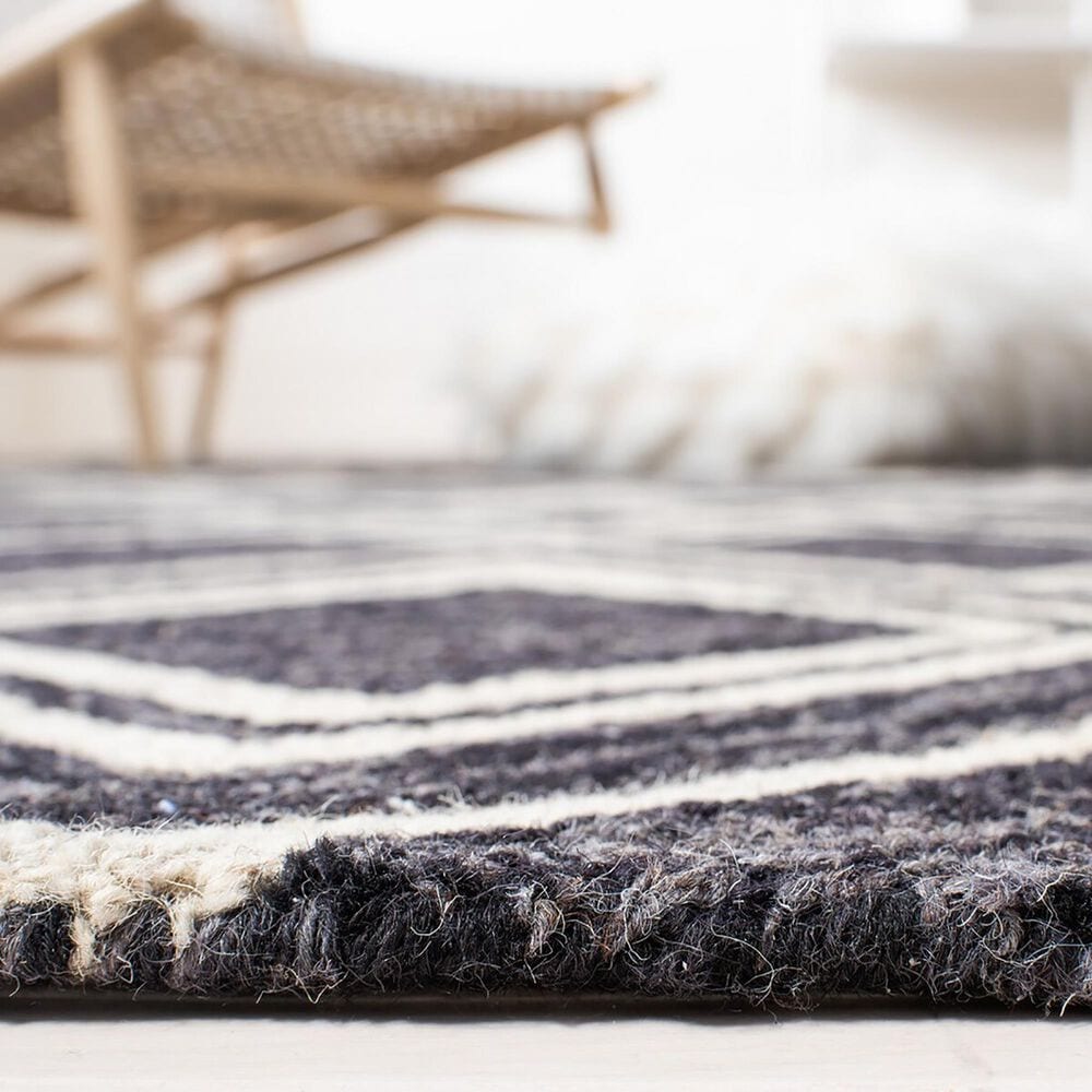 Safavieh Micro-Loop MLP154H 5&#39; Square Charcoal and Ivory Area Rug, , large