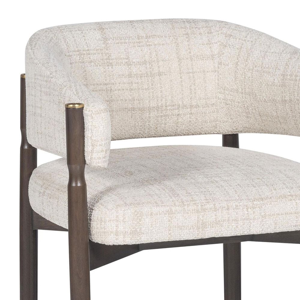 Vanguard Furniture Rendition Stocked Arm Chair with Reynolds Linen Upholstery in Peppercorn, , large