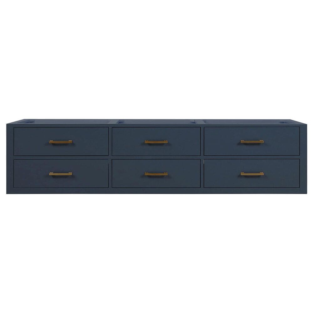Lexora Home Castor 80&quot; Double Bathroom Vanity in Blue with 2 cm White Quartz Top and Rectangular Sinks, , large