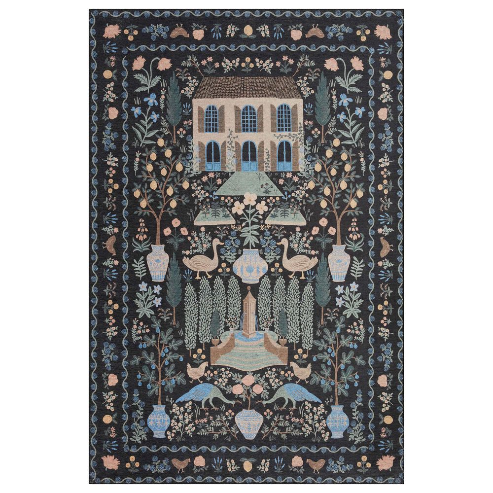 Rifle Paper Co. Menagerie MEN-03 2"6" x 7"6" Black Runner, , large