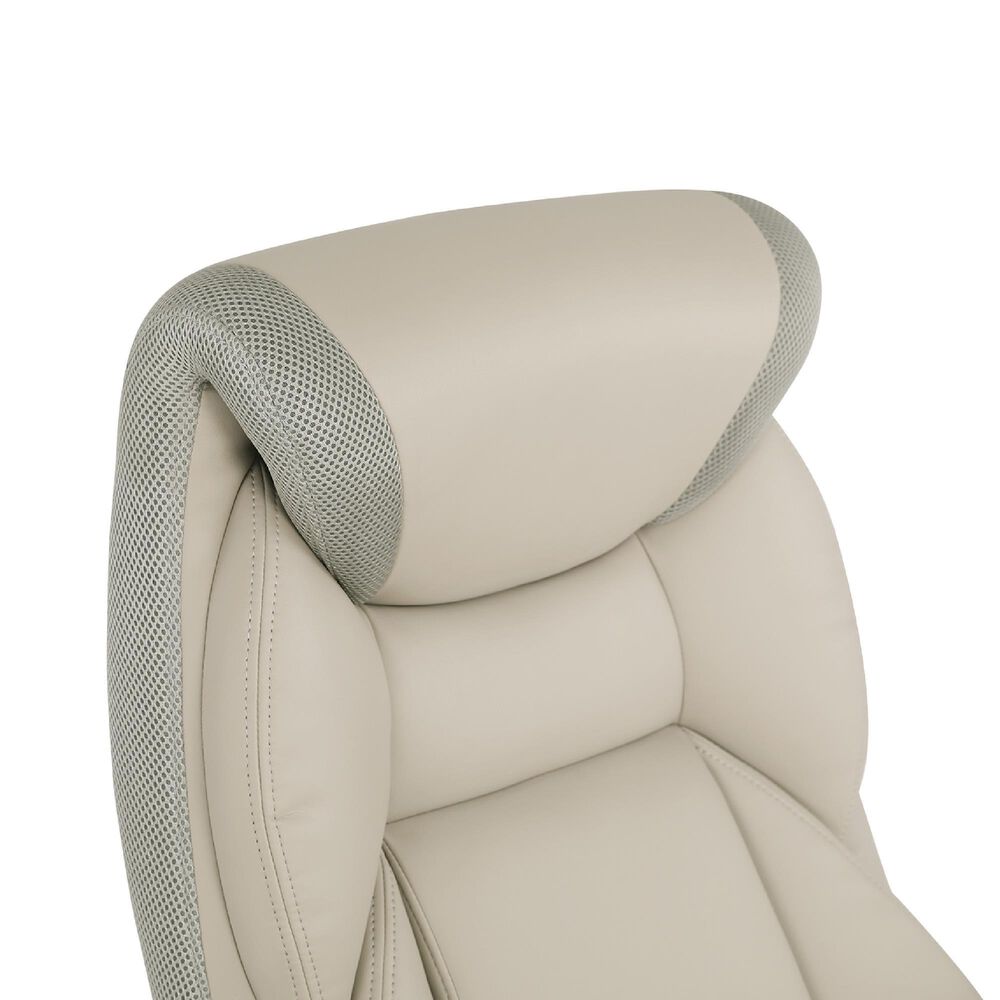 OSP Home Executive Bonded Leather Chair with Taupe Cushion, , large