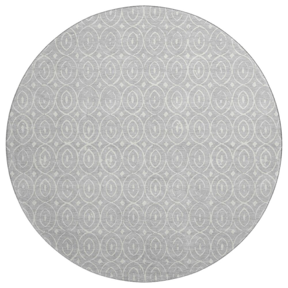 Dalyn Rug Company The Reserve TR12 Silver 8" Round Indoor/Outdoor Area Rug, , large
