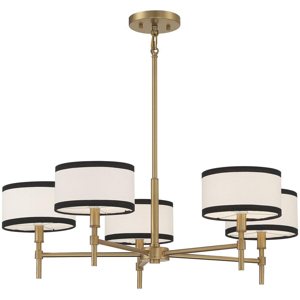 Savoy House 5 Light Chandelier in Natural Brass, , large