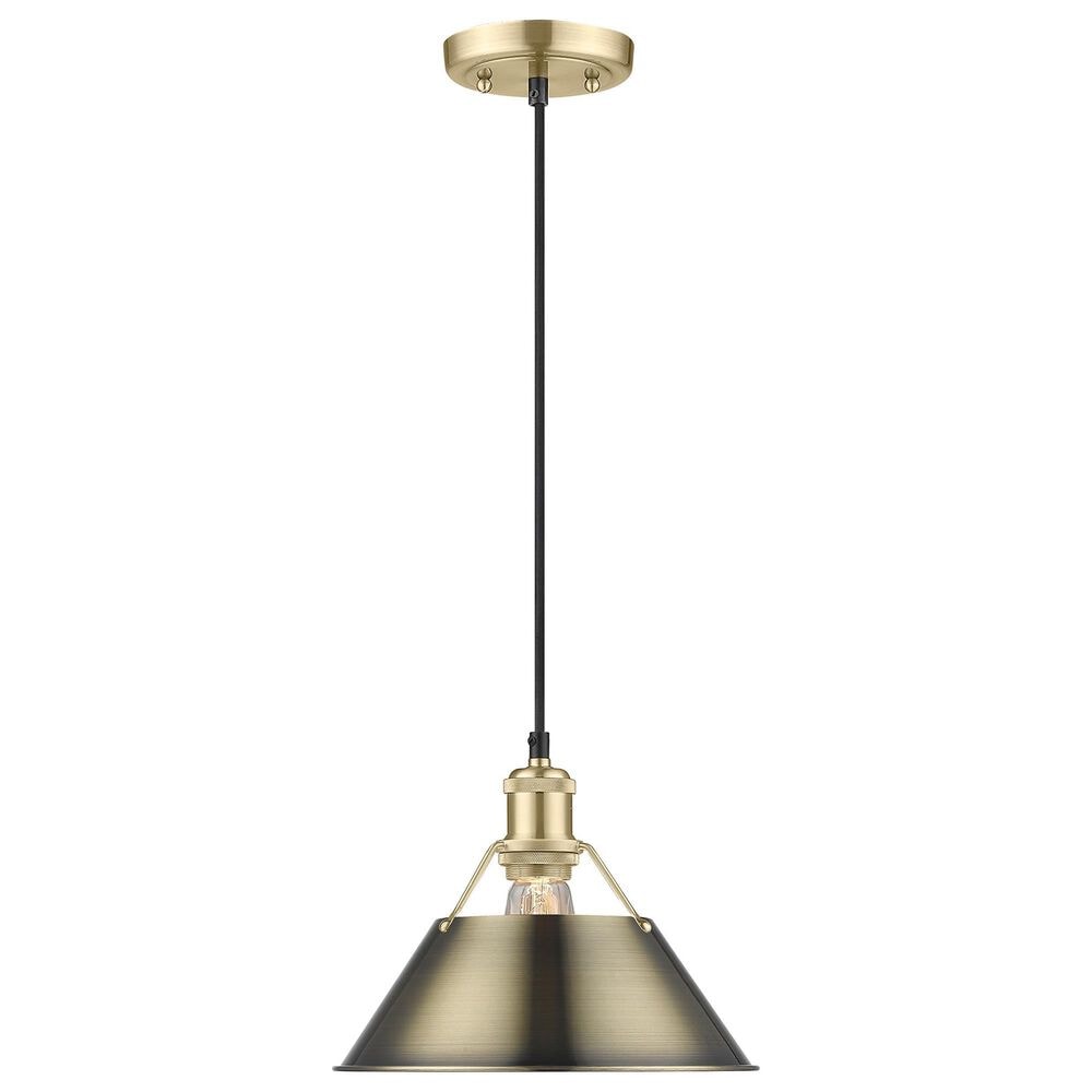 Golden Lighting Orwell 1-Light Medium Pendant with Aged Brass Shade in Brushed Champagne Bronze, , large