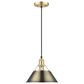 Golden Lighting Orwell 1-Light Medium Pendant with Aged Brass Shade in Brushed Champagne Bronze, , large