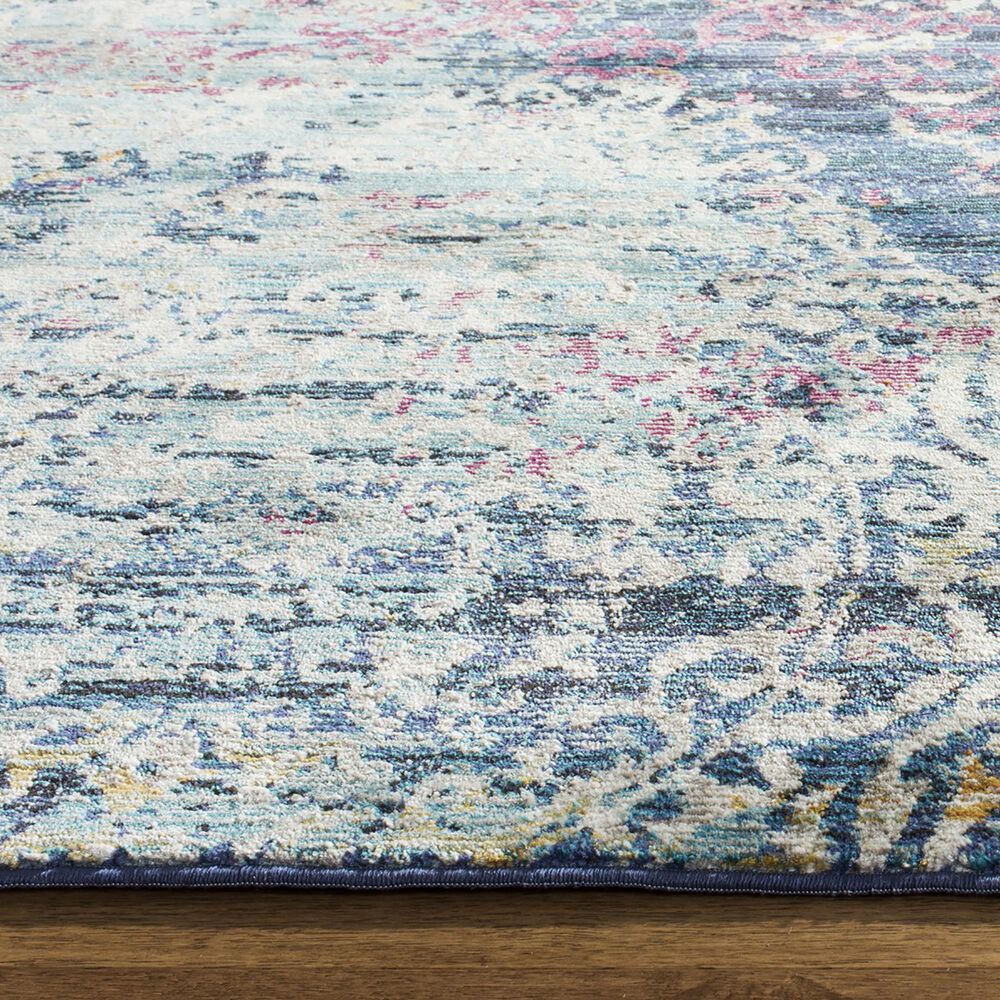 Safavieh Aria Damask 2&#39; x 8&#39; Blue and Multicolor Runner, , large