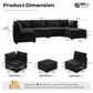 HOMLUX 6-Piece Mod Sectional with Chaise in Black, , large
