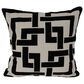 India House Flock Greek Key 20" Square Throw Pillow in Black, , large