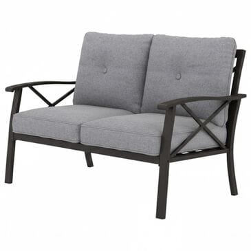 Hearth and Haven Outdoor Loveseat with Black Metal Frame in Gray, , large